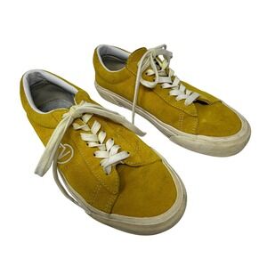 Vans Style Sid Sneakers Mens 7.5 Womens 9 Yellow Suede Good Low Top Skate Shoes